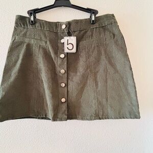Green Mini A-Line Skirt for Casual Wear